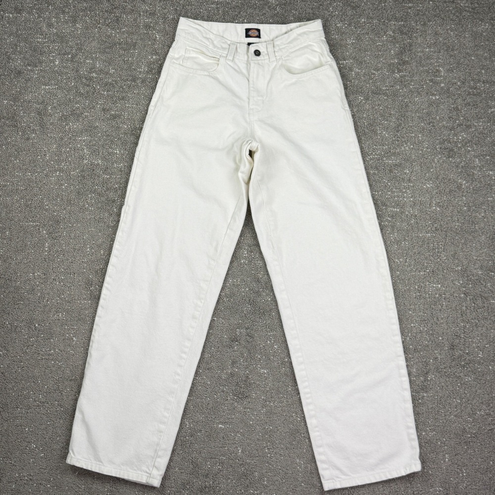 Dickies Carpenter Pants Womens 25R White Cotton Straight Leg Utility Jeans